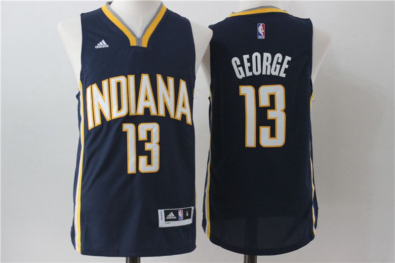 Men Indiana Pacers 13 George Blue Adidas NBA Jersey